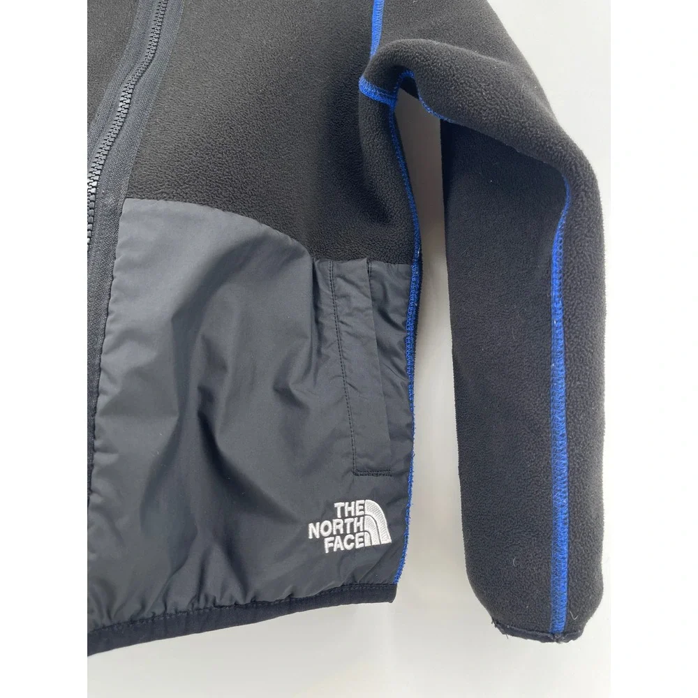 The North Face Kids Reversible Fleece Jacket Blue Black  6-8 Full Zip Coat